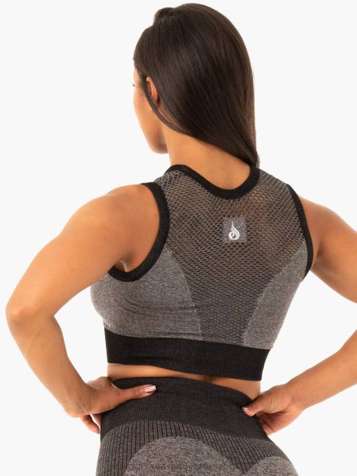 ruházat Ryderwear oasis varrat nélküli crop top fekete márga nők B48F500