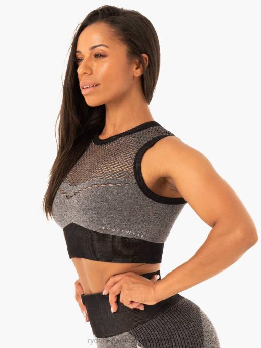 ruházat Ryderwear oasis varrat nélküli crop top fekete márga nők B48F500