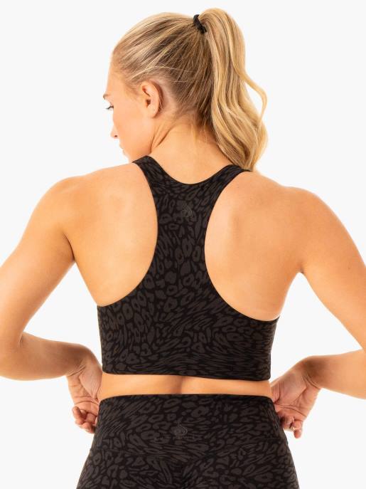 ruházat Ryderwear rotációs sportmelltartó fekete leopárd nők B48F311