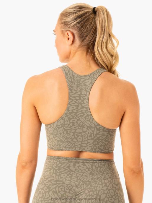 ruházat Ryderwear rotációs sportmelltartó khaki leopárd nők B48F307