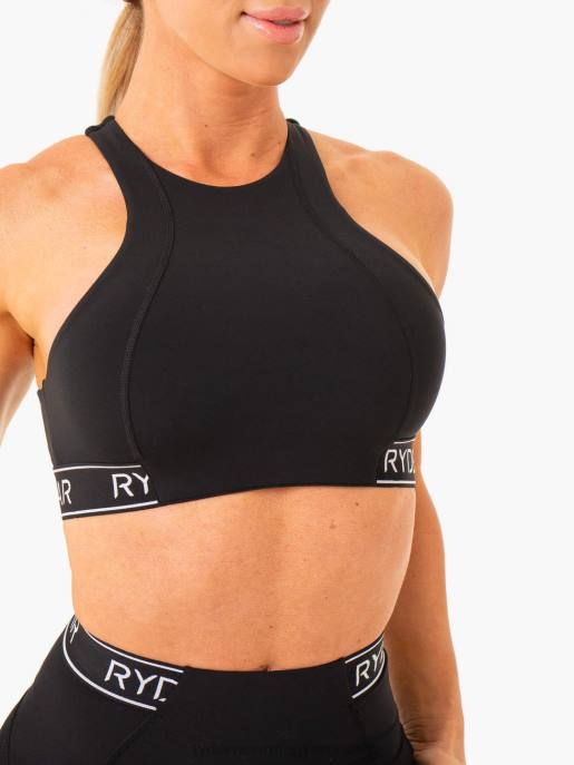 ruházat Ryderwear szinttel feljebb erős hatású sportmelltartó fekete nők B48F292