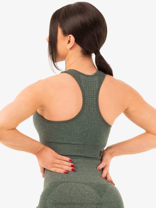 ruházat Ryderwear varrat nélküli kapcsos sportmelltartó erdőzöld márga nők B48F487