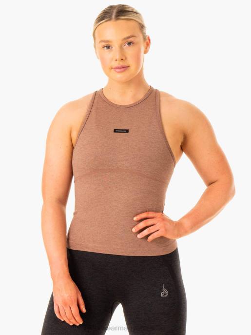 ruházat Ryderwear excel varrat nélküli középhosszú tartály mokkamárga nők B48F879