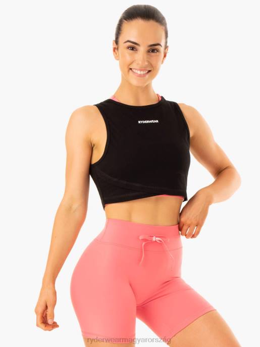 ruházat Ryderwear ismétlés cross over tank fekete nők B48F924