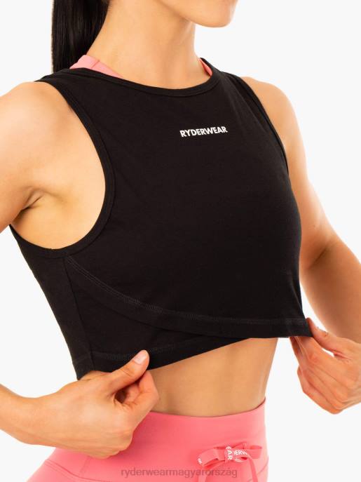 ruházat Ryderwear ismétlés cross over tank fekete nők B48F924